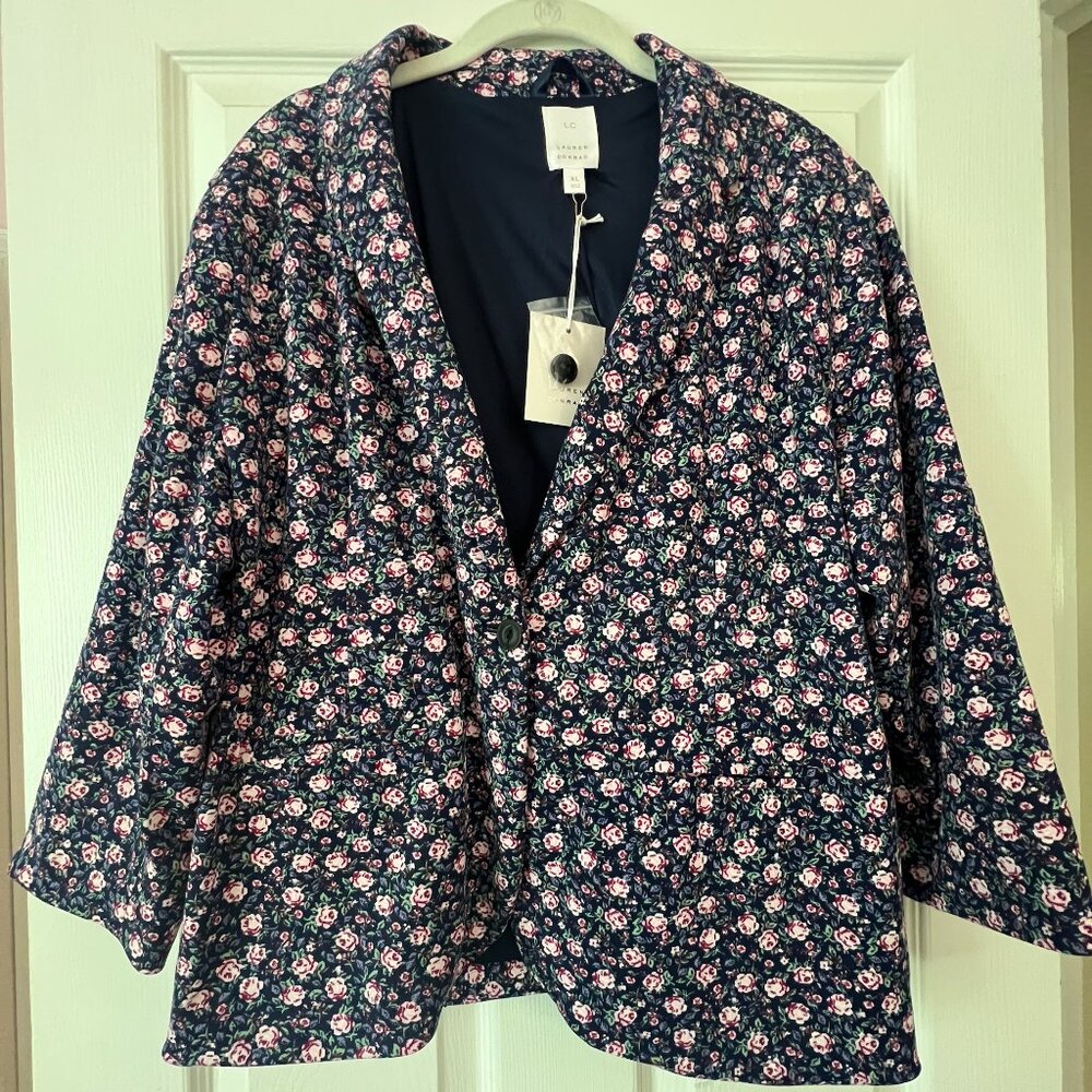 LC Lauren Conrad Floral Fitted Blazer